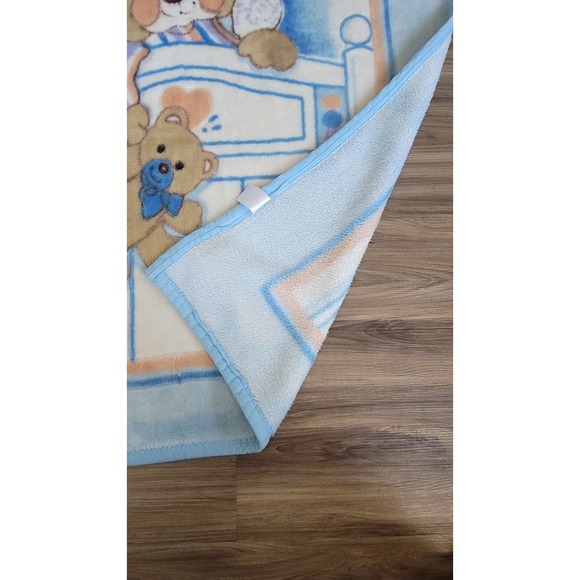 Vtg Teddy Bear Baby Blanket - Picture 3 of 3